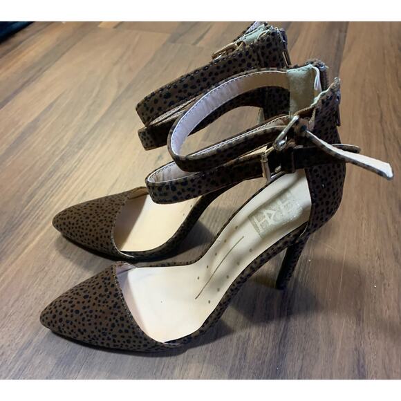 FRH - Stiletto Leopard Print Heels with Buckle Straps - Size 7.8 - Picture 3 of 4